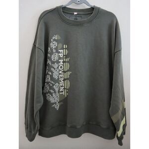 FP Movement OB1673278 Women Sz XS Ash Green All Star Logo Crewneck Sweatshirt